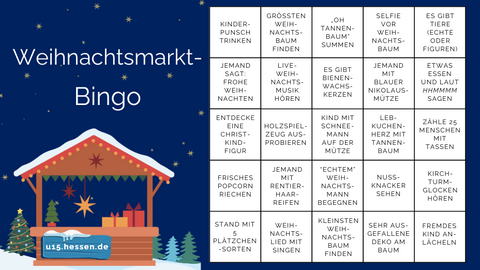 Eine weihnachtliche Bingo-Karte.
